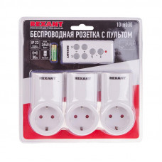 Радиоуправляемая  розетка c пультом RX-003 (один пульт, три розетки) 10А/30м REXANT
