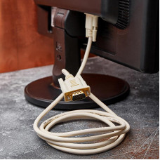 Шнур VGA - VGA с ферритами, 1,8м, серый, Gold REXANT