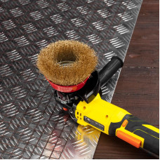 Щетка чашечная для УШМ, витая латунированная проволока, 125мм, М14 KRANZ