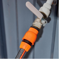 Коннектор для шланга, быстросъемный, 1/2', с аквастопом ЧЕТЫРЕ СЕЗОНА