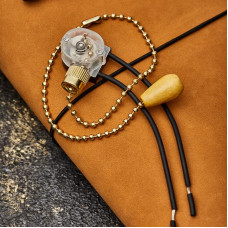 Выключатель для настенного светильника c проводом и деревянным наконечником  «Gold» индивидуальная упаковка  1 шт. PROCONNECT