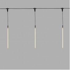 Гирлянда Тающие сосульки комплект 10 шт. х 50см, шаг 100см, 600 LED ТЕПЛЫЙ БЕЛЫЙ, черный каучук, IP67, 24В, соединяется NEON-NIGHT