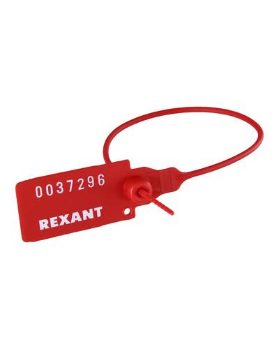 Пломба пластиковая номерная 220мм красная REXANT