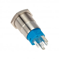 Кнопка антивандальная Ø16 250В Б/Фикс (5с) OFF-(ON) / ON-(OFF) плоская подсв/красная POWER (A-16-F5) REXANT