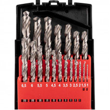 Набор сверл по металлу, 1-10мм (через 0,5мм), Р6М5, цилиндрический хвостовик, 19 шт. KRANZ