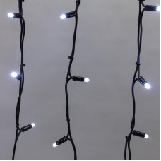 Гирлянда светодиодная Бахрома (Айсикл) 5,6x0,9м 240 LED БЕЛЫЙ черный каучук 3,3мм IP67 эффект мерцания 230В нужен блок 315-000 NEON-NIGHT