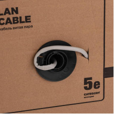 Кабель витая пара F/UTP, CAT 5е, PVC, 4PR, 24AWG, INDOOR, SOLID, серый, 305м, серия LIGHT, РФ REXANT