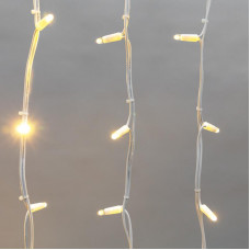 Гирлянда светодиодная Бахрома (Айсикл) 5,6x0,9м 240 LED ТЕПЛЫЙ БЕЛЫЙ белый каучук 3,3мм IP67 постоянное свечение 230В нужен блок 315-001 NEON-NIGHT