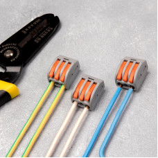 Универсальная клемма СМК 222-413, 3-проводная серая 0,08-2,5/4 мм² (20 шт./уп.) REXANT