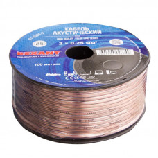 Кабель акустический 2х0,25мм², прозрачный BLUELINE, 100м REXANT