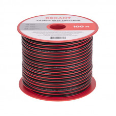 Кабель акустический 2х1,00мм², красно-черный, 100м REXANT