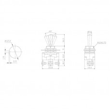 Тумблер 250V 10А (3c) ON-OFF-ON однополюсный Mini (ASW-23) REXANT