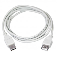 Кабель шт. USB-A – гн. USB-A, 2,4А, 3м, ПВХ, серый REXANT