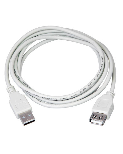 Кабель шт. USB-A – гн. USB-A, 2,4А, 3м, ПВХ, серый REXANT
