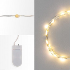 Гирлянда светодиодная Роса 2м, 20 LED, ТЕПЛЫЙ БЕЛЫЙ, IP20, 2хCR2032 в комплекте NEON-NIGHT