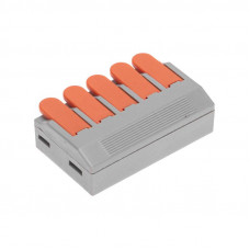 Универсальная клемма СМК 222-615/221-615, 5-проводная серая 0,5-4/6 мм² (15 шт/уп) REXANT