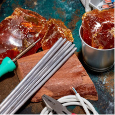 Припой пруток ПОС-61, Ø8мм, длина 400мм, ГОСТ 21931-76, олово 61%, свинец 39% (упак. 5 кг) REXANT