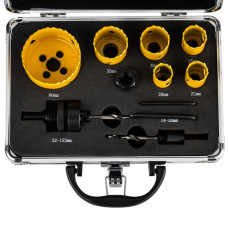 Набор коронок Bimetal (20, 22, 25, 30, 35, 60), 11 предметов, металлический кейс KRANZ