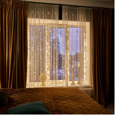 Гирлянда Светодиодный Дождь 2,5x2 м, свечение с динамикой, прозрачный провод, 230 В, диоды ТЕПЛЫЙ БЕЛЫЙ