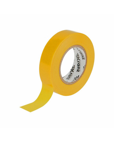 Изолента ПВХ 0,13х19мм, 25м, желтая KRANZ