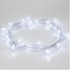 Гирлянда светодиодная Снежинки 20 LED БЕЛЫЕ 2,8 метра