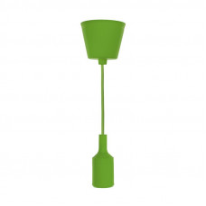 Патрон E27 силиконовый со шнуром 1м зеленый REXANT