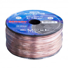 Кабель акустический 2х0,35мм², прозрачный BLUELINE, 100м REXANT