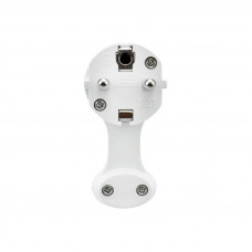 Вилка Евро угловая с з/к 16 А плоская за шкаф белая REXANT