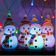 Фигура светодиодная Снеговик 17см, RGB