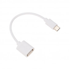 Кабель USB OTG, шт. Type-C – гн. USB-А, 2,4A, 0,15м, ПВХ, белый REXANT