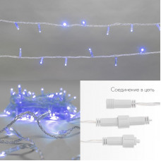 Гирлянда светодиодная Нить 10м 100 LED СИНИЙ прозрачный ПВХ IP65 эффект мерцания 24В соединяется NEON-NIGHT нужен трансформатор 531-100/531-311/531-312