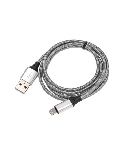 Кабель USB-A – Lightning для Apple, 2,4А, 1м, нейлон, серый REXANT