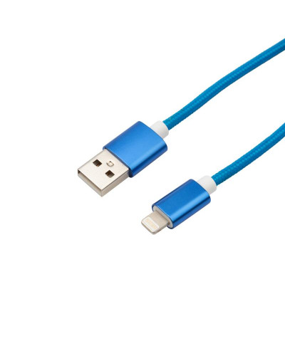 Кабель USB-A – Lightning для Apple, 2,4A 1м, в синей нейлоновой оплетке REXANT
