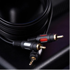 Шнур Стерео 3,5мм - 2 RCA, 5м, Gold REXANT