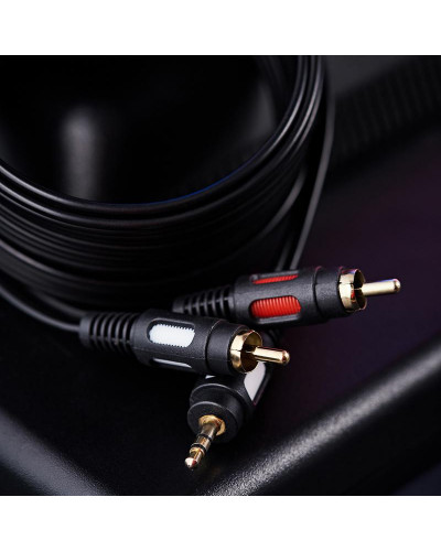 Шнур Стерео 3,5мм - 2 RCA, 5м, Gold REXANT