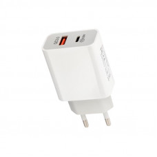 Сетевое зарядное устройство REXANT USB-A+USB-C адаптер, 18W белое