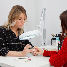 Лупа на струбцине круглая 5D с подсветкой, ø127мм, белая REXANT