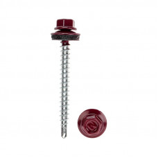 Саморез кровельный 4,8х50мм, окрашенный RAL 3005, короб (150 шт/уп) KRANZ