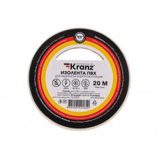 Изолента ПВХ 0,13х15мм, 20м, белая KRANZ