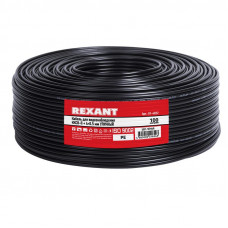 Кабель ККСВ-П+4х0,5 мм, 100 м, черный, REXANT