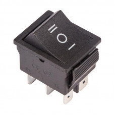 Переключатель клавишный 250V 15А (6с) ON-OFF-ON черный с нейтралью (RWB-508, SC-767) REXANT (в упак. 1шт.)