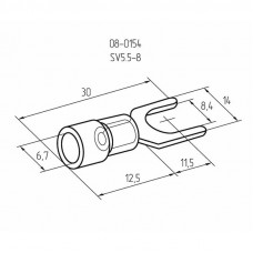 Наконечник вилочный изолированный 8.4 мм 4-6 мм² (НВи 6.0-8) желтый REXANT