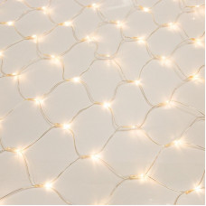 Гирлянда Сеть 1,5х1,5м, прозрачный ПВХ, 96 LED Теплый белый