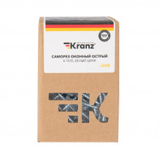 Саморез оконный острый 4,1х35мм, белый цинк, короб (500 шт/уп) KRANZ