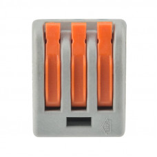 Универсальная клемма СМК 222-413, 3-проводная серая 0,08-2,5/4 мм² (20 шт./уп.) REXANT