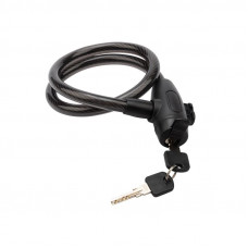 Замок тросовый взломостойкий для велосипедов и колясок с ключом 65см черный ЧЕТЫРЕ СЕЗОНА