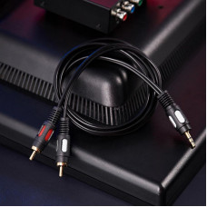 Шнур Стерео 3,5мм - 2 RCA, 1,5м, Gold REXANT