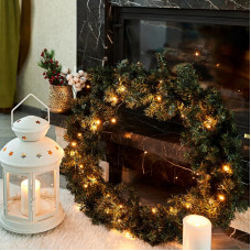 Гирлянда Твинкл Лайт 6 м, темно-зеленый ПВХ, 40 LED, цвет ТЕПЛЫЙ БЕЛЫЙ