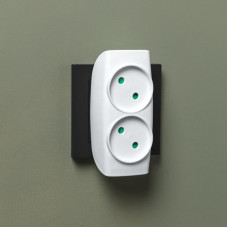 Двойник электрический 10А б/з вертикальный белый REXANT