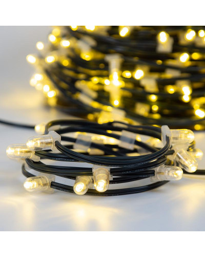 Гирлянда LED Clip Light 12V шаг 150 мм, цвет диодов ТЕПЛЫЙ БЕЛЫЙ, Flashing (Белый)